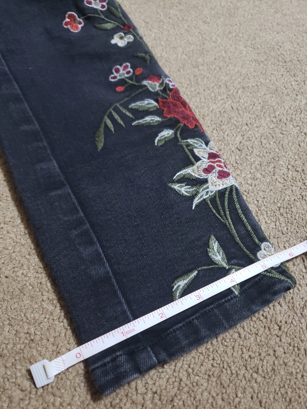 Nanette Lepore - Dark Skinny Jeans with Beautiful Embroidery - Picture 5 of 15